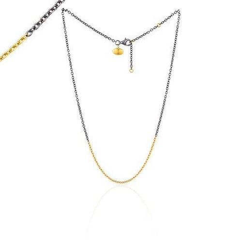 Gold Oxidized Silver Adj 60G Chain 18" by Lika Behar