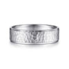 14K White Gold 6mm - Men's Wedding Band in Hammered Finish - MBL0146-60W4JJJ-Gabriel & Co.-Renee Taylor Gallery