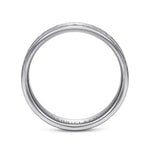 14K White Gold 6mm - Men's Wedding Band in Hammered Finish - MBL0146-60W4JJJ-Gabriel & Co.-Renee Taylor Gallery