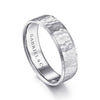 14K White Gold 6mm - Men's Wedding Band in Hammered Finish - MBL0146-60W4JJJ-Gabriel & Co.-Renee Taylor Gallery