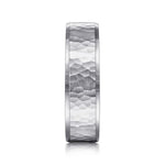 14K White Gold 6mm - Men's Wedding Band in Hammered Finish - MBL0146-60W4JJJ-Gabriel & Co.-Renee Taylor Gallery
