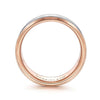14K White-Rose Gold 8mm - Two Tone Beveled Edge Men's Wedding Band in Satin Finish - MBH0120-80T4JJJ-Gabriel & Co.-Renee Taylor Gallery