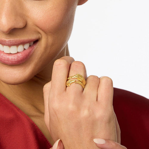 Alligator Duet Cubic Zirconia Ring - R221GCZ-Julie Vos-Renee Taylor Gallery