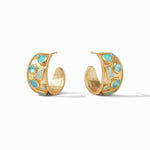 Antonia Iridescent Bahamian Blue Mosaic Hoop Earrings - HP083GIBB00-Julie Vos-Renee Taylor Gallery