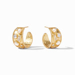 Antonia Iridescent Clear Crystal Mosaic Hoop Earrings - HP083GIRC00-Julie Vos-Renee Taylor Gallery