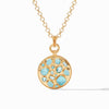 Antonia Iridescent Bahamian Blue Mosaic Pendant Necklace - P180GIBB00-Julie Vos-Renee Taylor Gallery