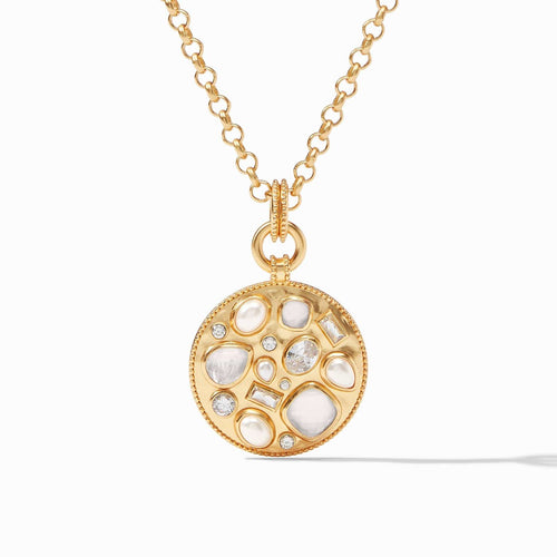 Antonia Mosaic Pendant Necklace - Iridescent Clear Crystal-Julie Vos-Renee Taylor Gallery