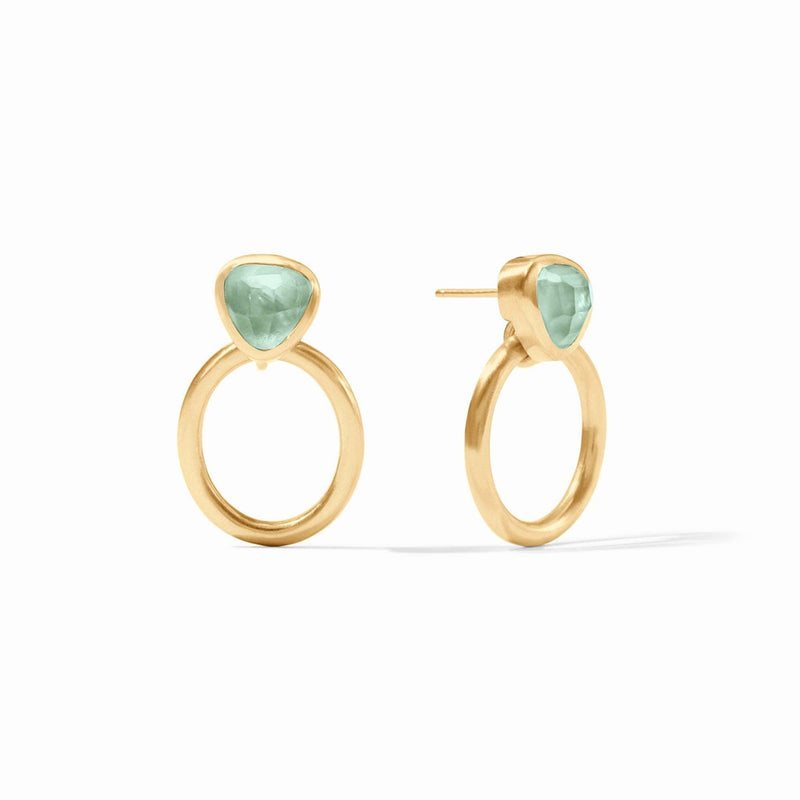 Aquitaine Demi Doorknocker Earring Iridescent Aquamarine Blue - ER875GIBQ00-Julie Vos-Renee Taylor Gallery