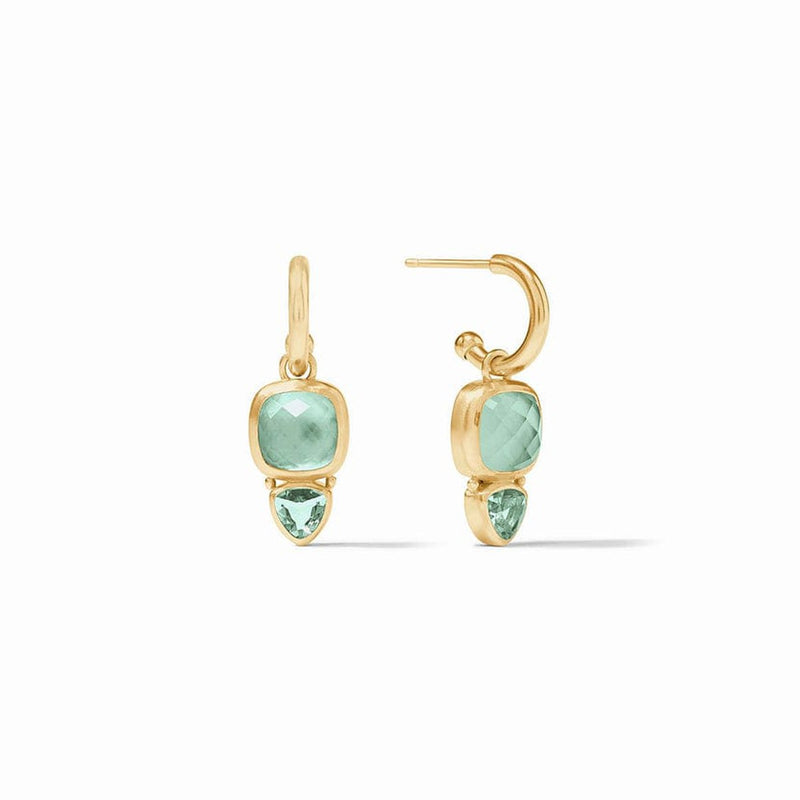 Aquitaine Duo Hoop & Charm Earrings - Iridescent Aquamarine Blue-Julie Vos-Renee Taylor Gallery