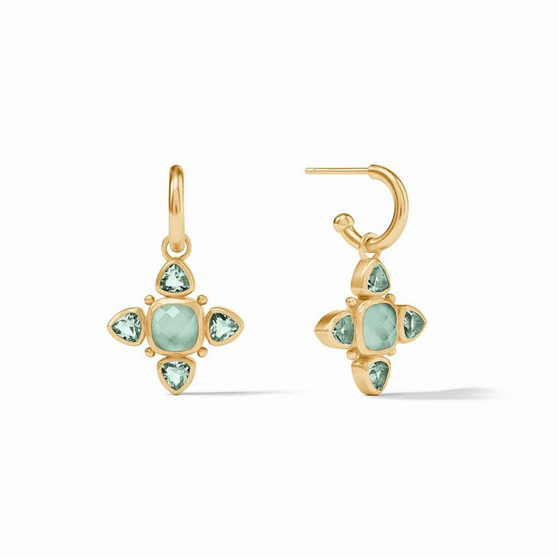 Aquitaine Hoop & Charm Earring - Iridescent Aquamarine Blue-Julie Vos-Renee Taylor Gallery