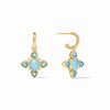 Aquitaine Hoop & Charm Earring - Iridescent Capri Blue-Julie Vos-Renee Taylor Gallery