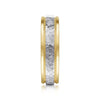 14K White-Yellow Gold 6mm - Two Tone Hammered Men's Wedding Band with Milgrain Edge - MBM0176-60M4JJJ-Gabriel & Co.-Renee Taylor Gallery