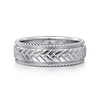 14K White Gold 7mm - Chevron Design Men's Wedding Band - MBM0208-70W4JJJ-Gabriel & Co.-Renee Taylor Gallery