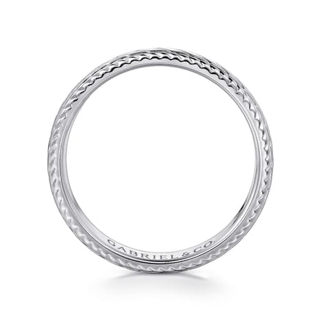 14K White Gold 7mm - Chevron Design Men's Wedding Band - MBM0208-70W4JJJ-Gabriel & Co.-Renee Taylor Gallery