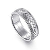14K White Gold 7mm - Chevron Design Men's Wedding Band - MBM0208-70W4JJJ-Gabriel & Co.-Renee Taylor Gallery