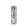 14K White Gold 7mm - Chevron Design Men's Wedding Band - MBM0208-70W4JJJ-Gabriel & Co.-Renee Taylor Gallery