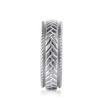 14K White Gold 7mm - Chevron Design Men's Wedding Band - MBM0208-70W4JJJ-Gabriel & Co.-Renee Taylor Gallery