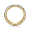 14K White-Yellow Gold 8mm - Two Tone Men's Wedding Band in Hammered Finish - MBH0189-80M4JJJ-Gabriel & Co.-Renee Taylor Gallery