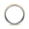 14K White-Yellow Gold 7mm - Two Tone Square Inlay Men's Wedding Band - MBM0162-70M4JJJ-Gabriel & Co.-Renee Taylor Gallery
