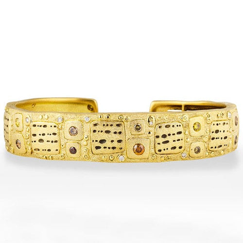 18K and Diamond "Notes" Cuff Bracelet - B-42DC-Alex Sepkus-Renee Taylor Gallery