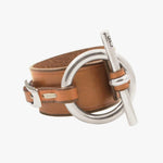 Origins Leather Bracelet - Silver Plated, Camel Leather - B0109 MCA00-CXC-Renee Taylor Gallery