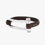 Koa Shackle Bracelet - Silver Plated, Brown Leather - B0113 MMR04-CXC-Renee Taylor Gallery