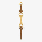 Castilla Leather Bracelet - Gold Plated, Camel Leather - B0129 ORC00-CXC-Renee Taylor Gallery