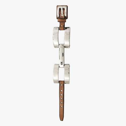 Balance Leather Bracelet - Silver Plated, Camel Leather - B0134 MCA00-CXC-Renee Taylor Gallery