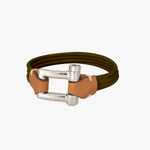 Elastic Shackle Bracelet - Silver Plated, Green Elastic Cord - B0150 MCV04-CXC-Renee Taylor Gallery