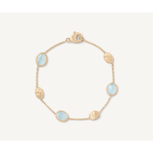 18K Siviglia Gold Bracelet w/Aquamarine - BB1874 AQ01 Y-Marco Bicego-Renee Taylor Gallery