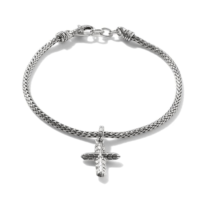 Sterling Silver Cross Charm Bracelet - BB90576-John Hardy-Renee Taylor Gallery