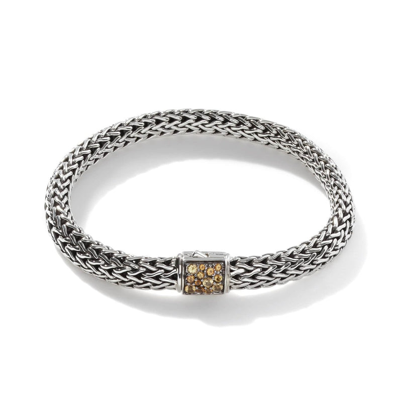 Icon Bracelet, Sterling Silver, Pavé, 6.5MM - BBS90422RVBLS2-John Hardy-Renee Taylor Gallery