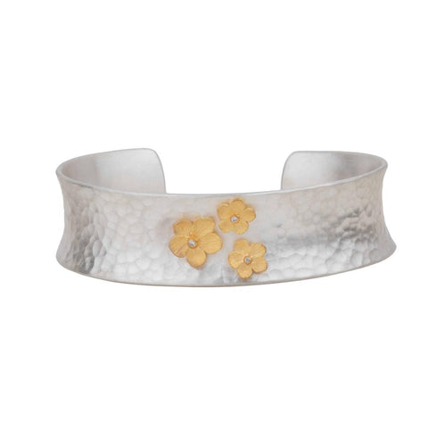 3 Buttercup Bouquet Cuff, 16MM with Diamond by Lika Behar