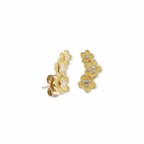 Buttercup All Gold Diamond Earclimbers by Lika Behar