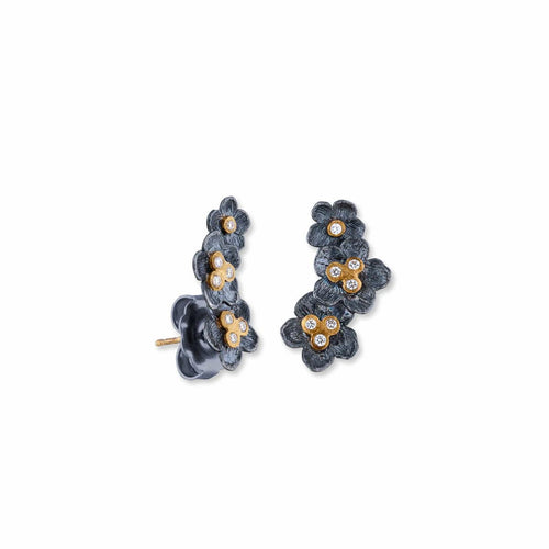 Buttercup Gold& Oxidized Diamond Earclimbers by Lika Behar