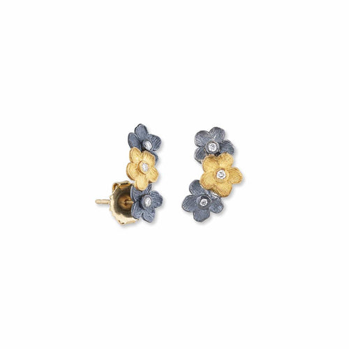 Buttercup Gold&oxi Small Earclimbers/diamond by Lika Behar