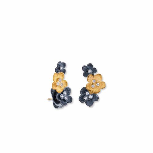 Buttercup Gold&oxidized Diamond Earclimbers by Lika Behar