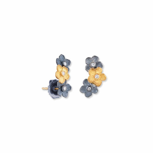 Buttercup Gold&oxi Small Earclimbers/diamond by Lika Behar