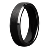 (6mm) Black Ceramic Bevel Satin Finish Center and High Polish Edges - K6BC107-10-Heavy Stone-Renee Taylor Gallery