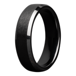 (6mm) Black Ceramic Bevel Satin Finish Center and High Polish Edges - K6BC107-10-Heavy Stone-Renee Taylor Gallery