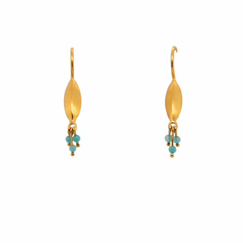 Bliss Amazonite 24K Gold Vermeil Earrings-Joyla-Renee Taylor Gallery