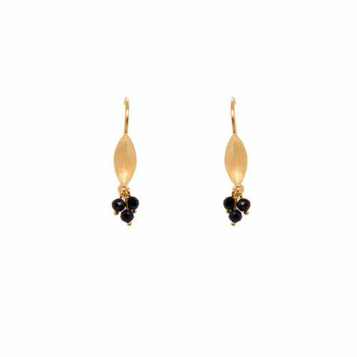 Bliss Cluster Black Spinel 24K Gold Vermeil Earrings - BE1BS-Joyla-Renee Taylor Gallery