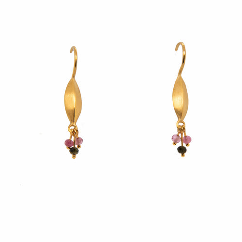Bliss Multi Tourmaline Shaded 24K Gold Vermeil Earrings-Joyla-Renee Taylor Gallery