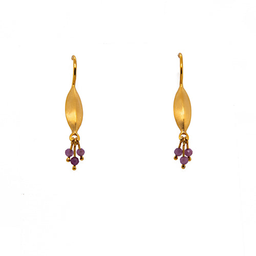 Bliss Shaded Ruby 24K Gold Vermeil Earrings-Joyla-Renee Taylor Gallery