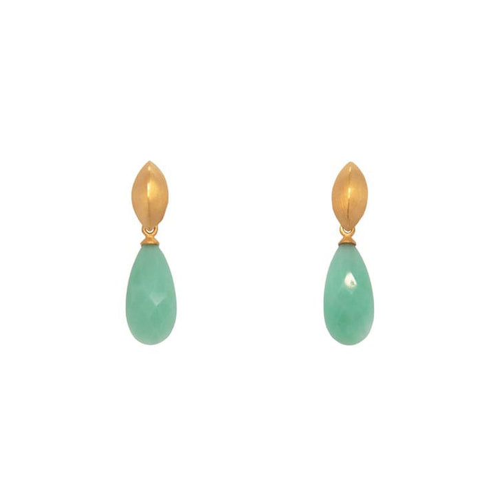 Bliss Chrysoprase 24K Gold Vermeil Earrings - BE4CHP-Joyla-Renee Taylor Gallery
