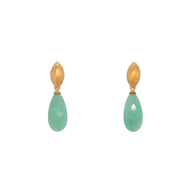 Bliss Chrysoprase 24K Gold Vermeil Earrings-Joyla-Renee Taylor Gallery