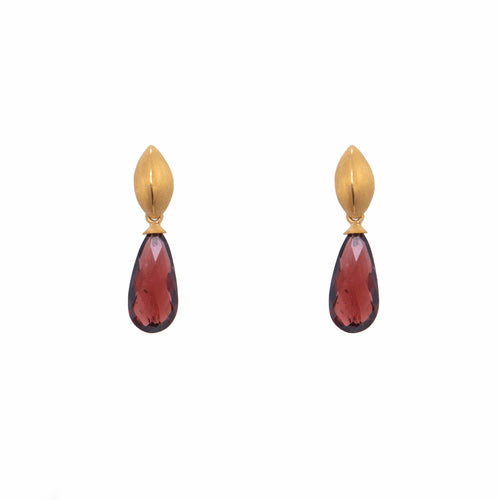 Bliss Garnet 24K Gold Vermeil Earrings-Joyla-Renee Taylor Gallery