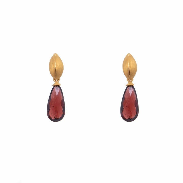 Bliss Garnet 24K Gold Vermeil Earrings - BE4GAR-Joyla-Renee Taylor Gallery