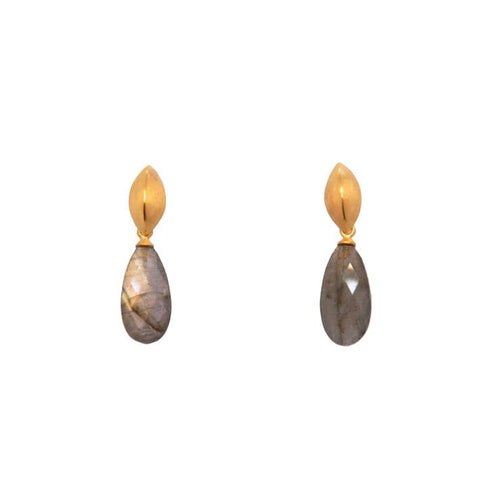 Bliss Labradorite 24K Gold Vermeil Earrings-Joyla-Renee Taylor Gallery