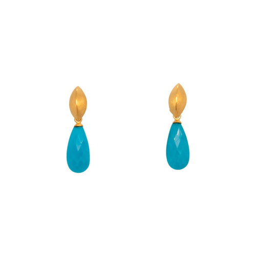 Bliss Turquoise 24K Gold Vermeil Earrings-Joyla-Renee Taylor Gallery